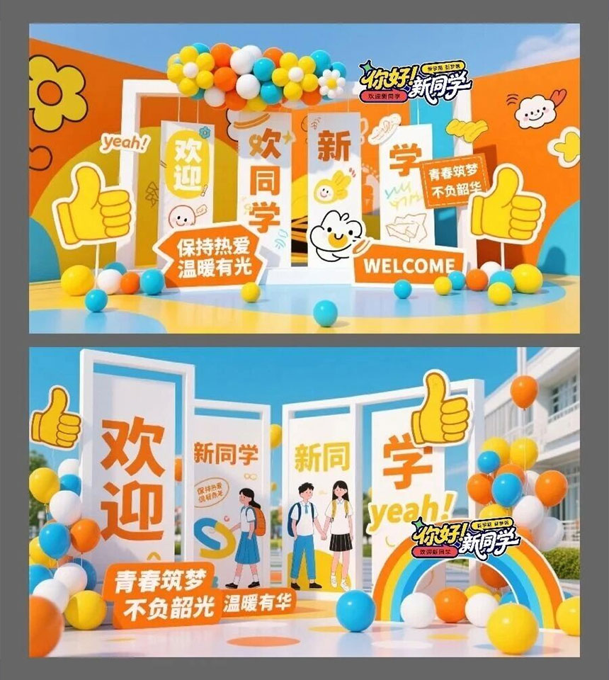 西安开学典礼物料设计
